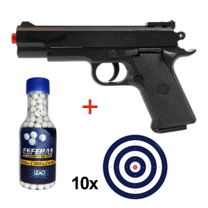 Pistola Airsoft VG 1911 Short V92 Rossi + 10x Alvos + 300 BBs 0,12g 1