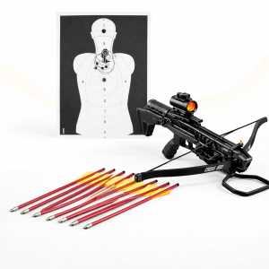 Kit Caçador Recurvo - Balestra Recurva 175lbs MK-XB27BK + 6 Setas de Alumínio 20″ + Alvo Silhueta SLPF 1