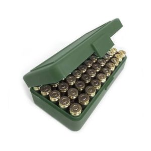 Caixa Porta Munição 380/9mm Retangular Verde 50un – Belica 1