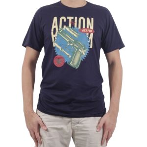 Camiseta Masculina Azul Marinho Estampada Action – Funcional 1