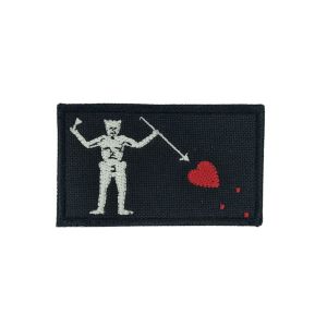 Patch Bandeira Barba Negra Preto e Branco 8,5cm x 5cm 1