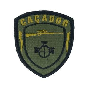 Patch Brevê Caçador EB Negativo Verde 8cm 1